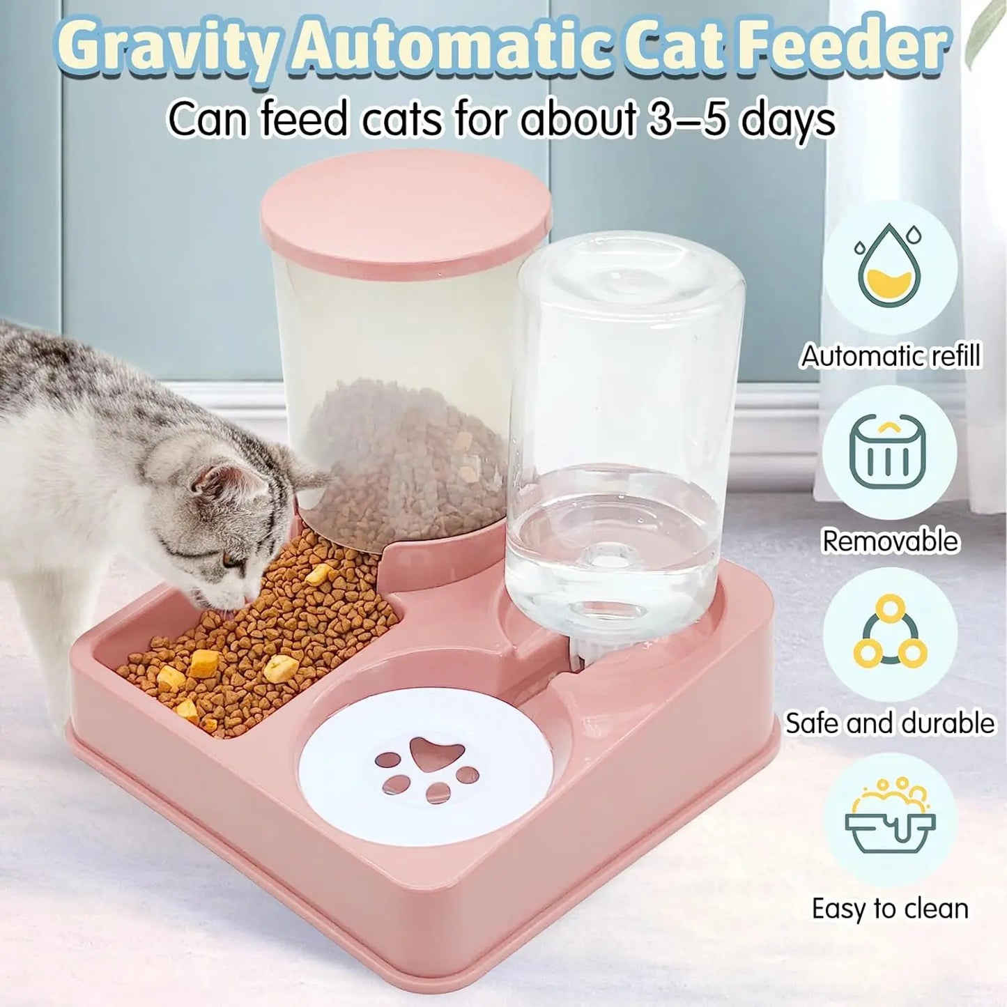 Automatic Cat Food & Water Bowl